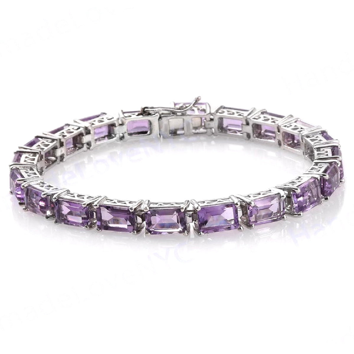 Amethyst Tennis Bracelet – 925 Sterling Silver