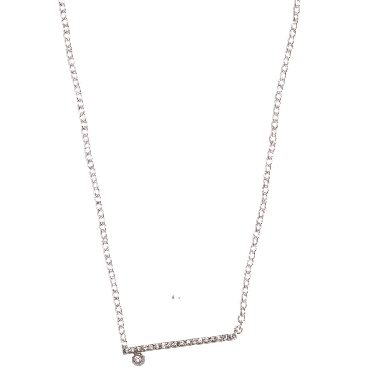 Dot & Line Necklace: Sterling Silver and Diamonds
