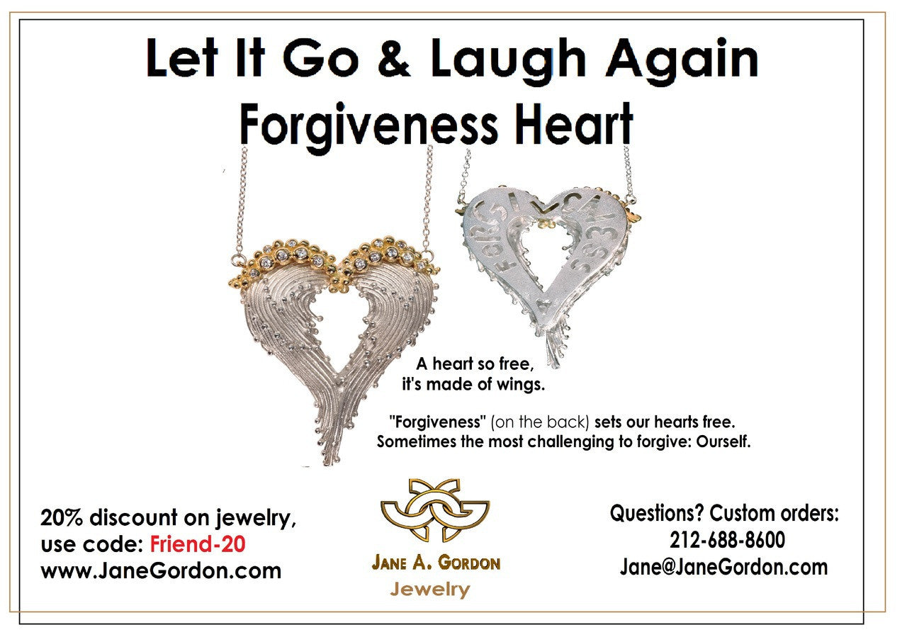 Forgiveness Heart Necklace -Sterling Silver & Solid 18K Gold Dots of Diamonds