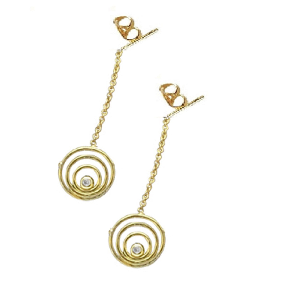 Karma ripples necklace- small Sterling Silver with diamonds