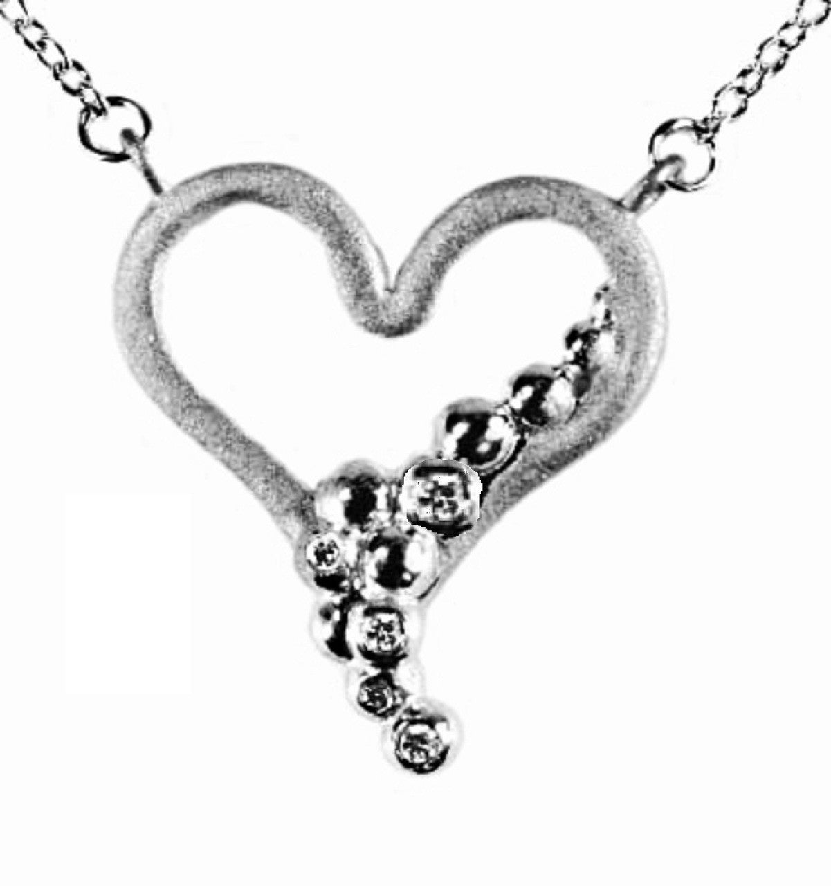 Heart Flow Necklace with Overflowing Diamonds in 18K Gold