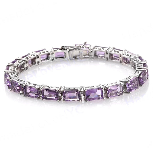 Amethyst Tennis Bracelet – 925 Sterling Silver