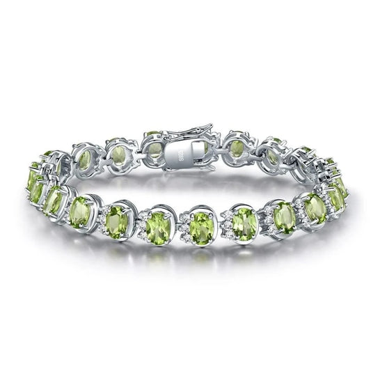 Peridot Tennis Bracelet – 925 Sterling Silver