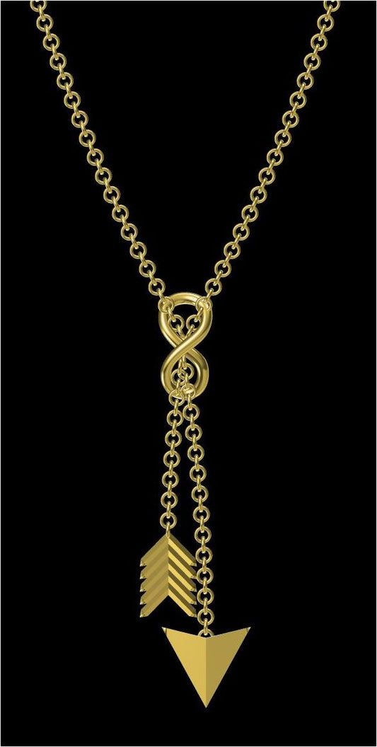 Custom Design: Infinity & Arrow Lariat Necklace- Sterling Silver