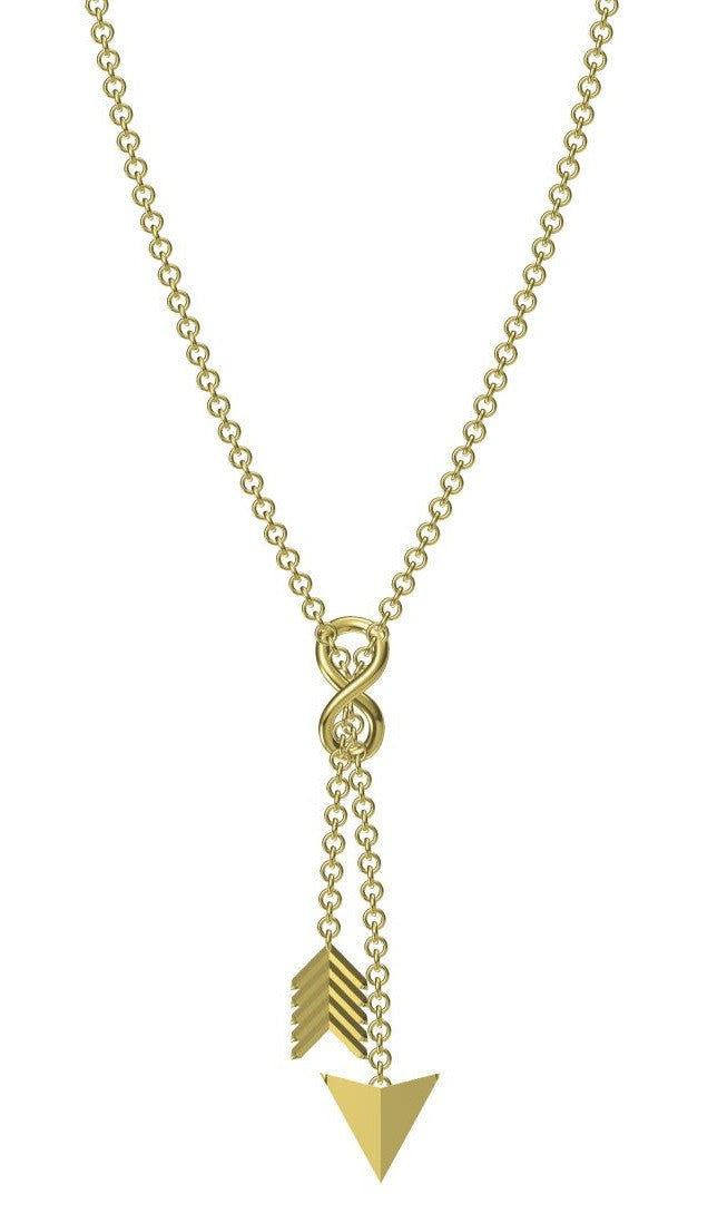Custom Design: Infinity & Arrow Lariat Necklace- Sterling Silver