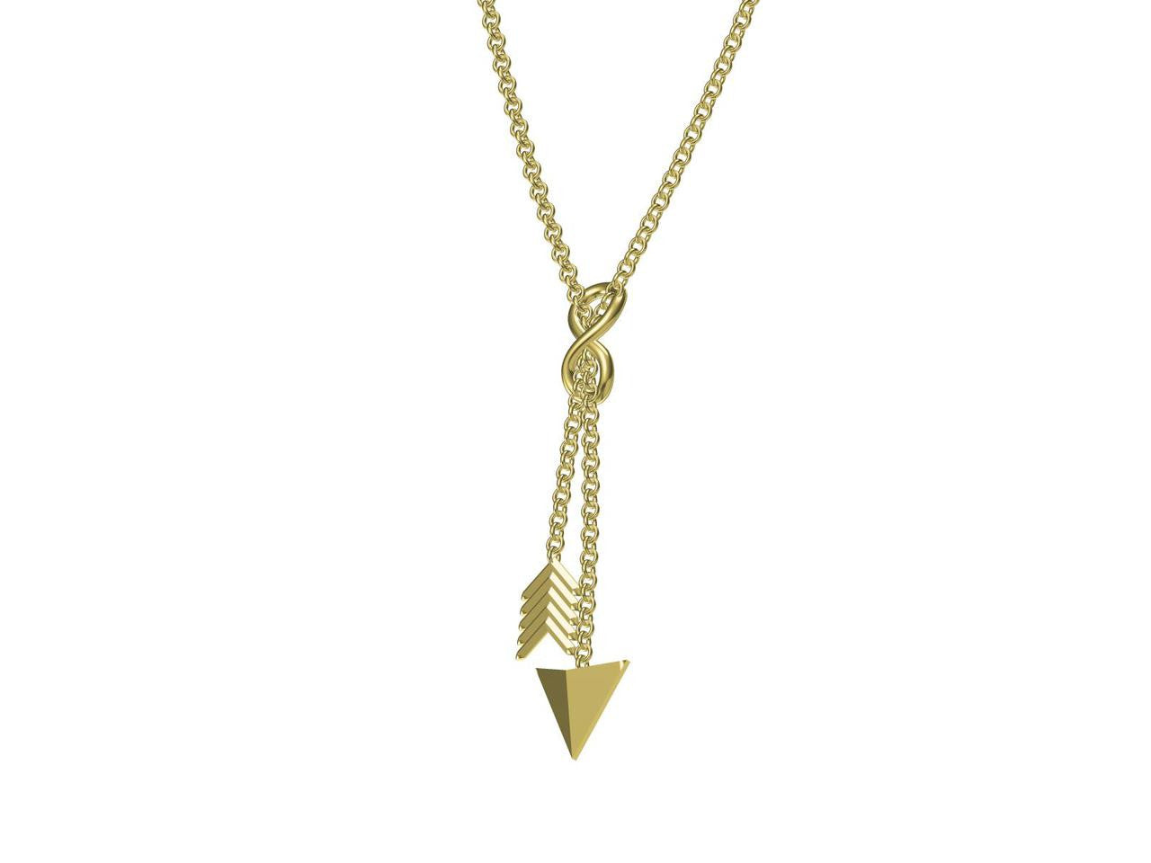 Custom Design: Infinity & Arrow Lariat Necklace- Sterling Silver