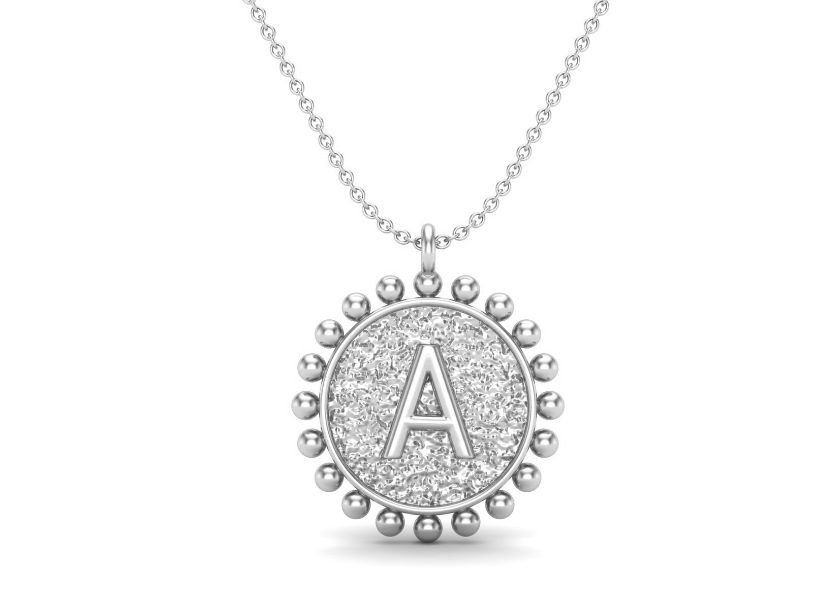 925 Sterling Silver Initial Necklace - A-5