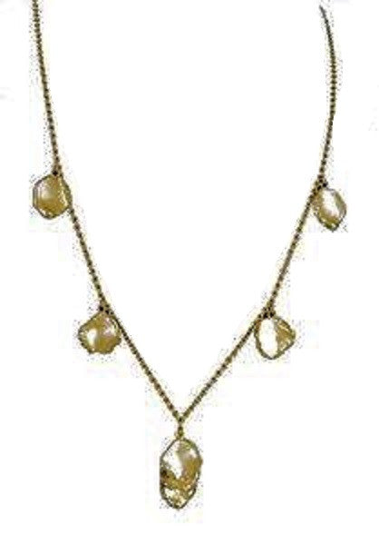 Metal Petals. 7 Petal Necklace-18K Gold-2