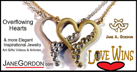Heart Flow Necklace with Overflowing Diamonds  in 18K Gold