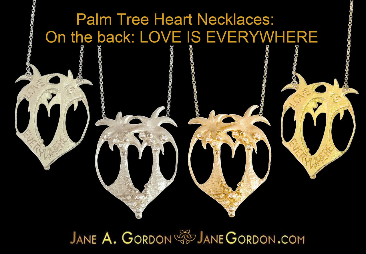 Lizards in Love Necklace: Diamonds in Solid 18K Gold & Sterling Silver. Love is Everywhere