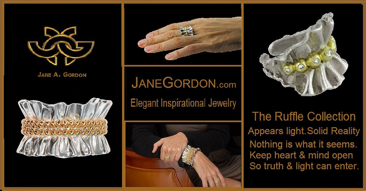 Ruffle Pearl Enhancer: Diamond in 18K Solid Gold Dot Set in Sterling Silver.  Fits on Beads & Cords, too